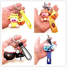 Горячая Распродажа мультяшное mcduly Pig маленькая Fart Lucky Cat кукла-брелок для ключей свинка тесьма колокольчик Сумочка Подвеска