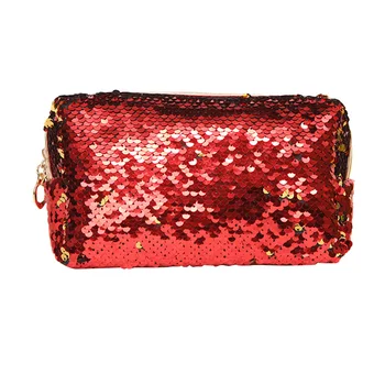 

Women Makeup Bag Sequins Zipper Brush Organizer Travel Portable Toiletry Cosmetic Bags B88