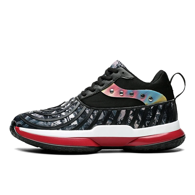 black HUNTTO, мужские баскетбольные кроссовки Jordan, амортизирующие, противоскользящие, баскетбольные кроссовки для улицы, смешанные цвета, военные ботинки, крутая спортивная обувь - Цвет: black