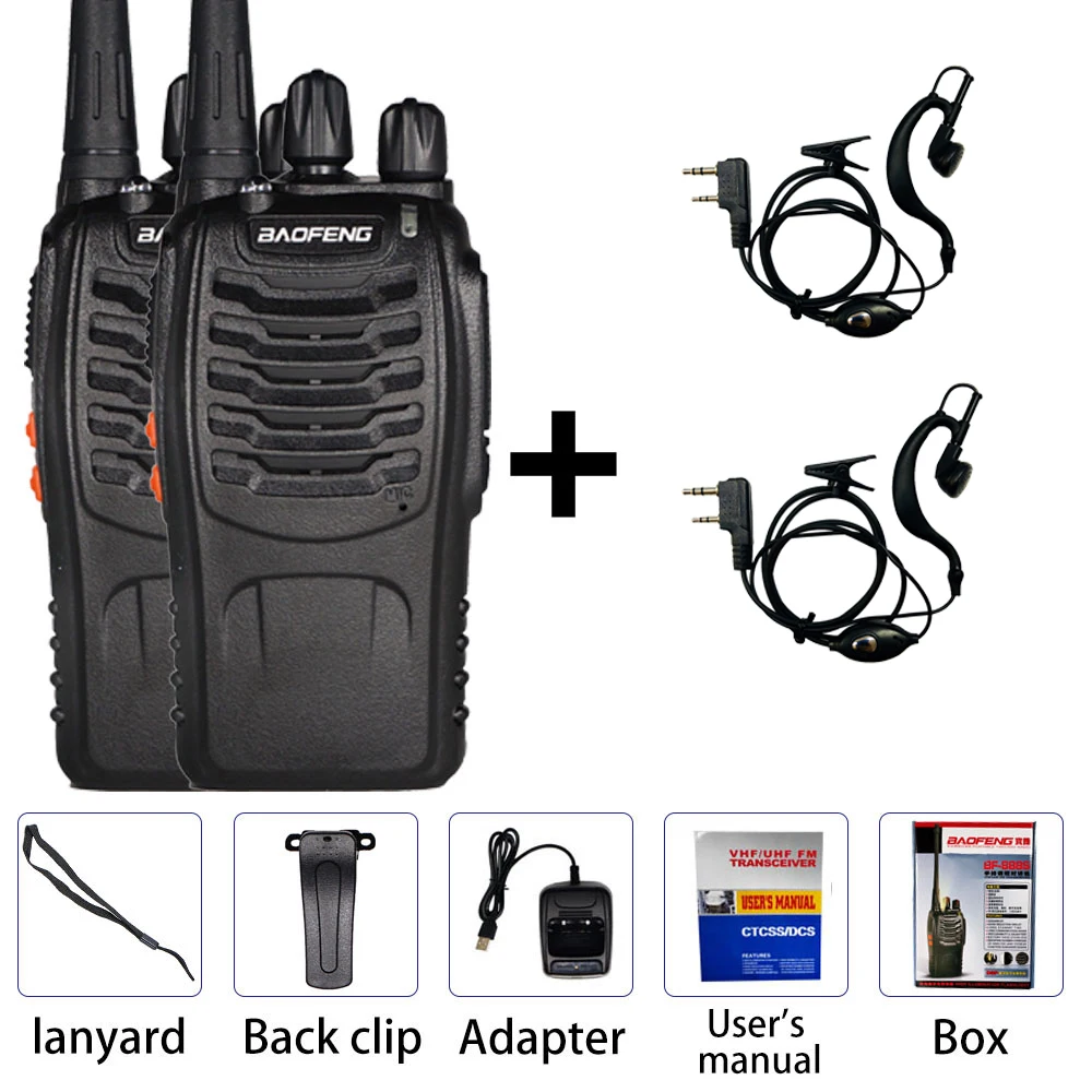 Box with heatset Baofeng BF 888S двухстороннее радио BF-888S 6 км рация 5 Вт портативный CB Ham Радио коммуникатор ручной HF трансивер переговорные - Цвет: Box with heatset