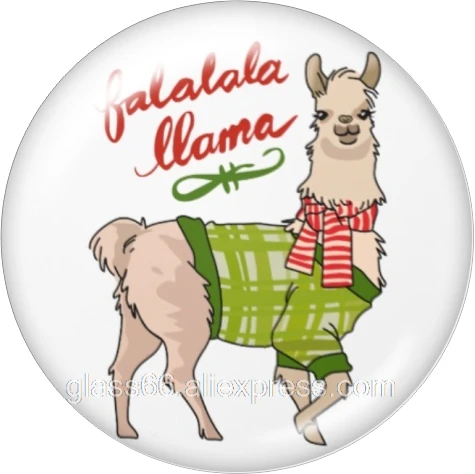 LLAMA Рождественский круглый стеклянный кабошон демонстрационная плоская задняя часть делая Результаты 12 мм/18 мм/20 мм/25 мм/40 мм TL6006 - Цвет: B6085