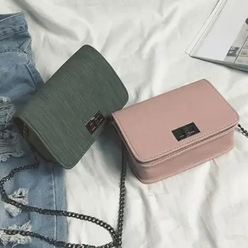 

Fashion Simple Small Square Bag Women's Designer Handbag 2019 High-quality PU Leather Chain Mobile Phone Shoulder bags