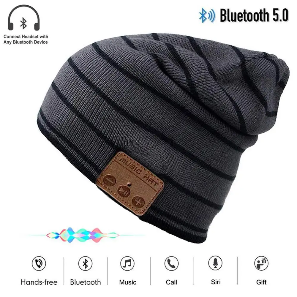Зеленый Модернизированная bluetooth 5,0 вязаная шапка-наушники Беспроводная гарнитура умная музыкальная шапка со стерео динамиками и микрофоном Уникальный рождественский подарок - Цвет: Зеленый