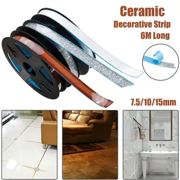 

6M PU Waterproof Tile Stickers Self Adhesive Kitchen Tiles Mildewproof Wall Stickers for Bathroom Novelty Kitchen Accessories