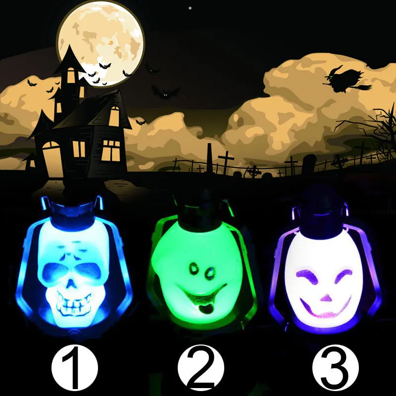 Portable LED Luminous Skull Mini Night Light Lamp For Halloween Decoration