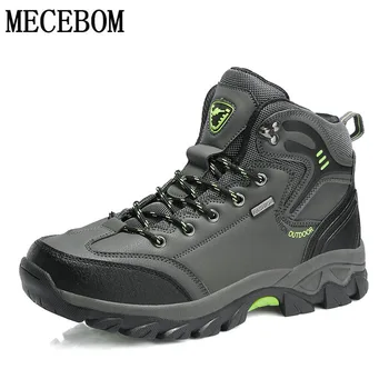 

Men Outdoor Boots PU Leather Big Size 39-47 High Top Winter Ankle Boots Outdoor Motion Leisure Thick Bottom Non-slip Men Boots