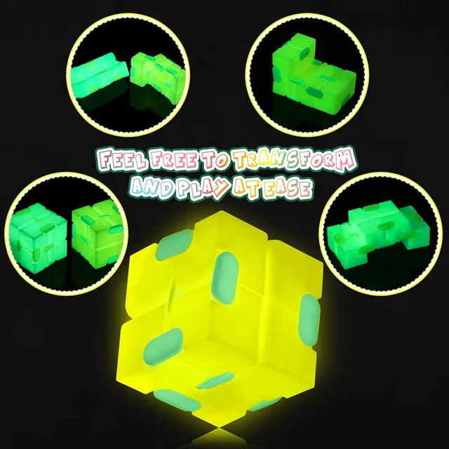 Luminous  Creative Infinite Cube Infinity Cube Magic Stress Relief Cube Office Flip Cubic Stress Reliever Autism Toys 4