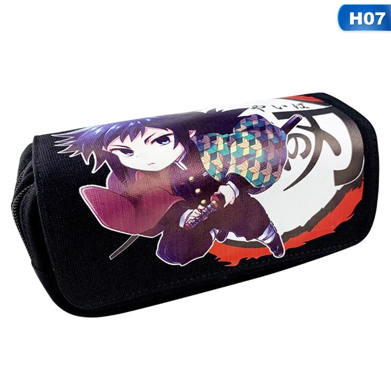 Demon Slayer: Kimetsu No Yaiba Kamado Nezuko Tanjirou косплей Холст Ручка Карандаш Чехол канцелярские принадлежности на молнии подарочная коробка - Цвет: H07