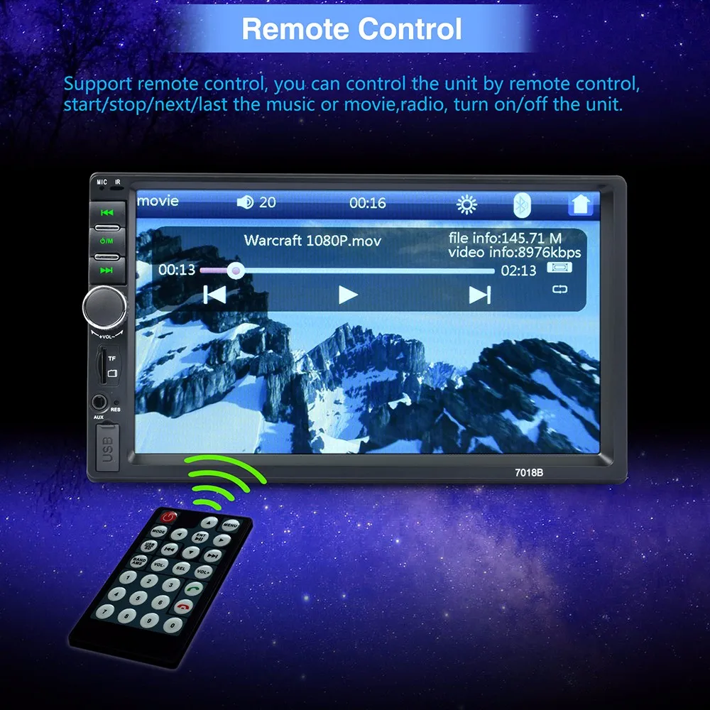 7 дюймовый HD bluetooth MP5 плеер TFT сенсорный экран FM радио заднее сиденье автомобиля видео USB/TF высокой четкости цифровой экран с сенсорным экраном
