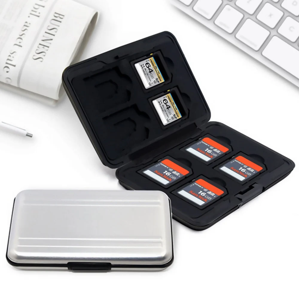 Besegad алюминиевый чехол для хранения карт памяти SD Micro Digital, органайзер для компьютера, камеры, медиа-хранения
