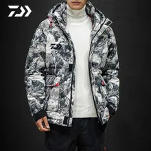 Daiwa одежда для рыбалки Мужская зимняя пуховая куртка зимняя мужская термальная рыболовная куртка Рыбацкая рубашка с капюшоном хлопковая куртка с большим карманом
