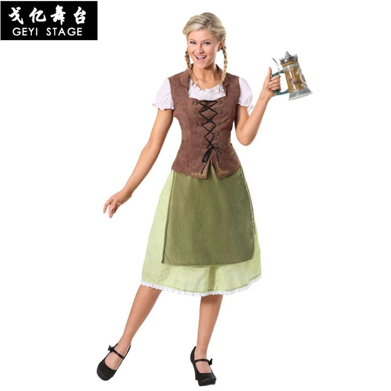 

German Beer Festival Alpine nation Ladies Sexy COSPLAY party role for adult Beer Girl Costume Bavarian Beer Wench Fancy Dress