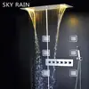 700x380mm Shower Head Faucet Set Thermostatic Mixer Valve Kit Multi Function SPA Massage System 4 Inch Lateral Jets Spout 2