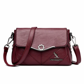 

2019 Women Leather Handbag High Quality Sac A Main Crossbody Bag For Women Leather Messenger Bags Vintage Female Shoulder Bag