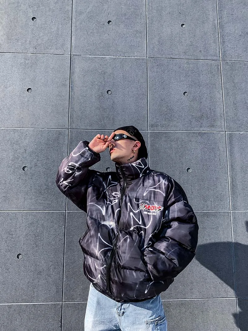 UNCLEDONJM зимняя мужская куртка модный дизайн с капюшоном бомбер хлопковая парка верхняя одежда новая уличная Свободная куртка на молнии парка 312