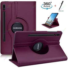 Coque pour Samsung Galaxy Tab S7 11 "T870/T875/T876, 2020, étui rotatif à 360 degrés, motif Litchi, 12.4