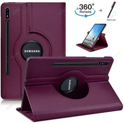 2020 para samsung galaxy tab s7 11 "t870/t875/t876 caso 360 rotativa tablet caso para galaxy tab s7 plus 12.4" litchi padrão capa