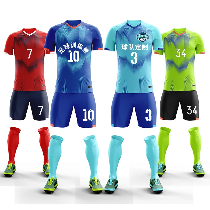 2019 New Kids Soccer jerseys Set Men Football Training Suit Blank DIY Boys Jerseys Adult Sets Uniforms Print | Спорт и развлечения