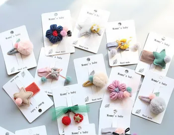 

DHL 200pcs Cute Pom Pom Bunny Hair Clip All-inclusive Selvage Alligator Lace Ball Pompom Hair Pin