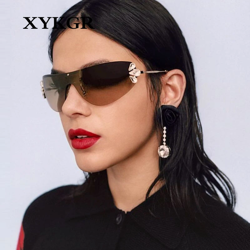 XYKGR fashion trend piece sunglasses women brand design luxury sunglasses ocean lens rhinestone sunglasses