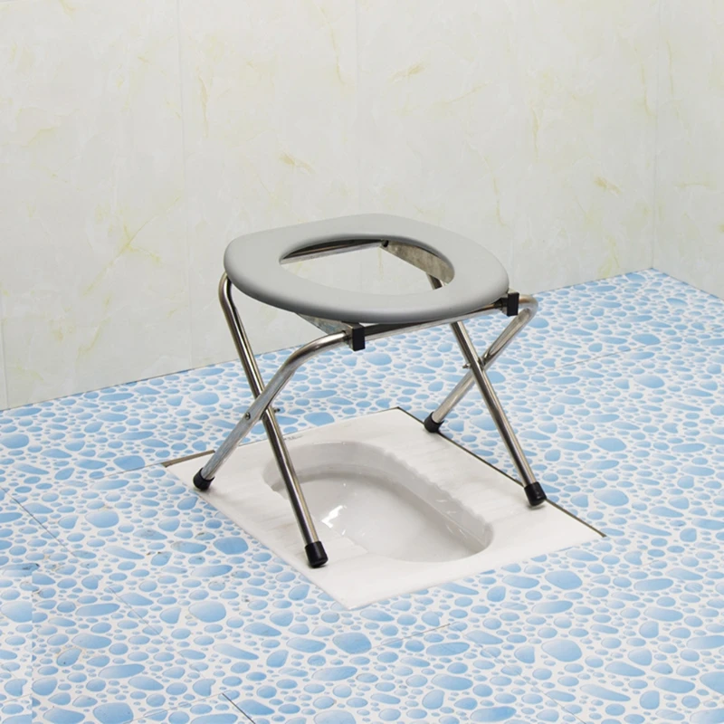 Portable Toilet Camping for Pregnant Woman Household Foldable Adult Commode Lightweight Stainless Steel Stool Chair 3