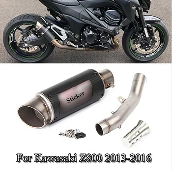 

For Kawasaki Z800 Slip On Exhaust System Pipe Connect Mid Link Pipe Exhaust Muffler Pipe With DB Killer Moto Modified 2013-2016