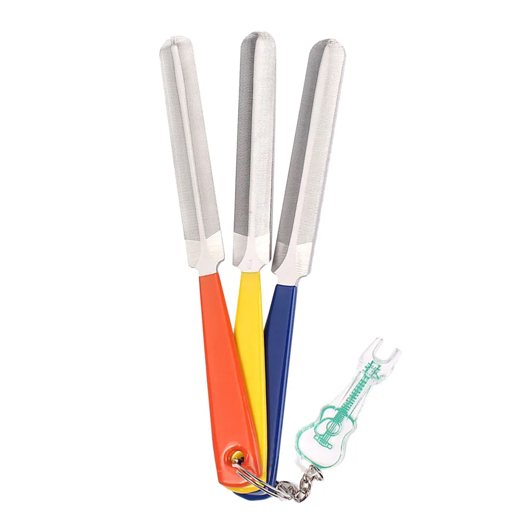 3 Pieces Double Edge Nut Files with Bridge Pin Puller for Guitar Luthier