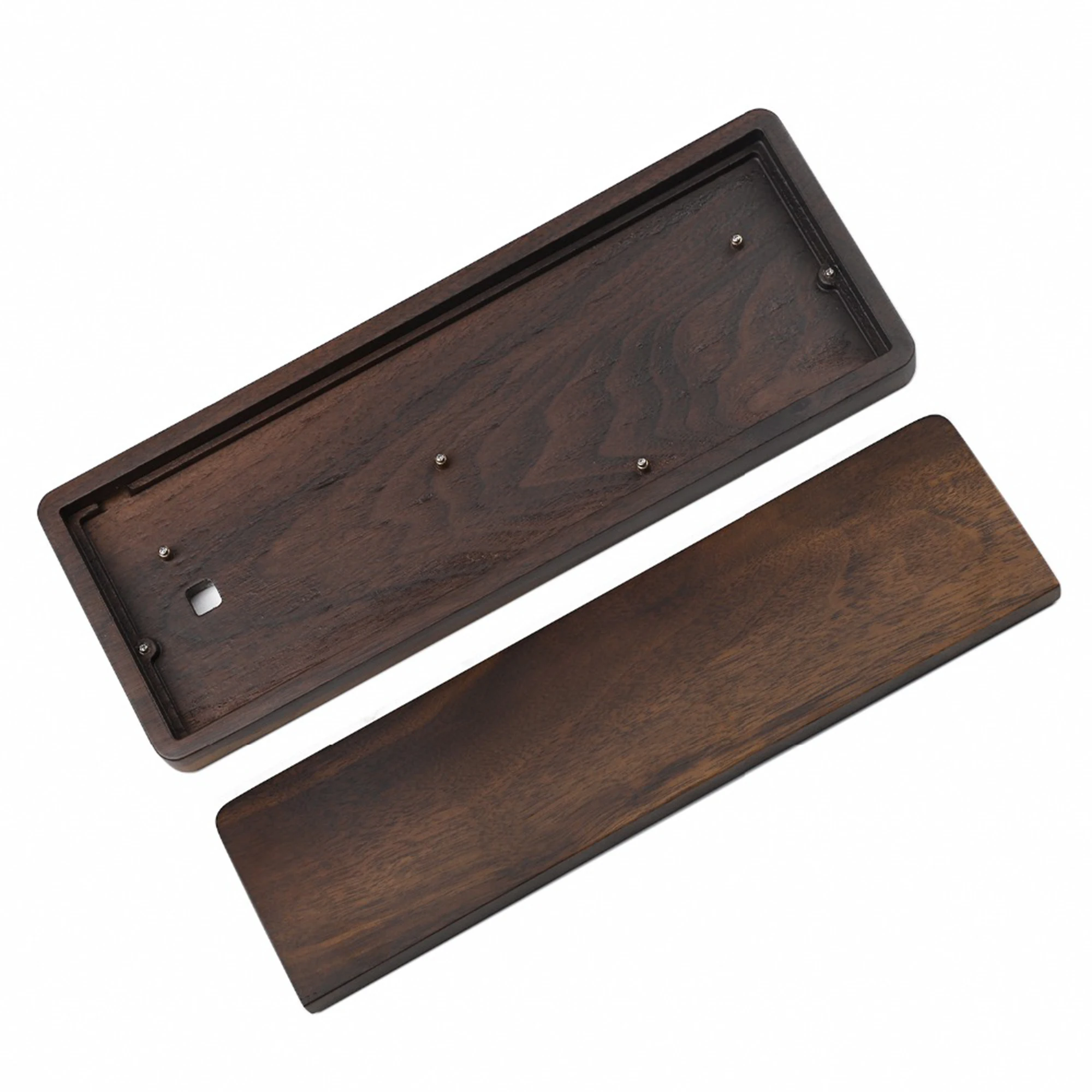 Rosewood Rosewood Caixa de madeira e PCB Wrist Rest Plate Kit, 60% QMK VIA Kit, MX Teclado Mecânico, Poker Faceu 60 GH60 GK61 GK61X