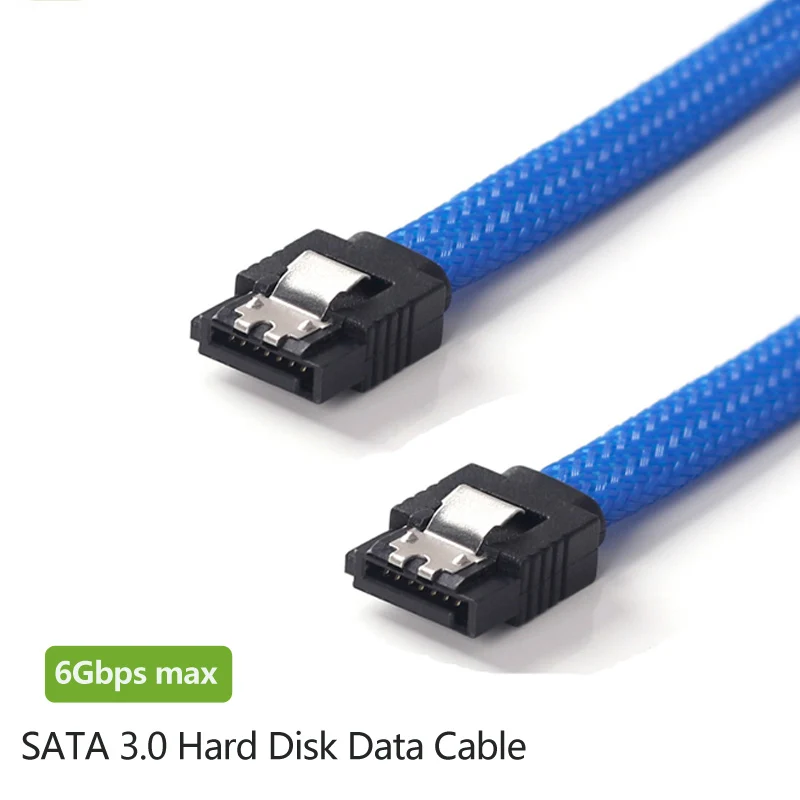 Lingable Sata 3.0 Iii Sata3 7pin Cabos de Dados gb s Ssd Cabo Hdd Disco Rígido Cabo Cabo de Cabo Náilon Mangas Compridas Preto Azul Vermelho Branco Verde - Imagem 3