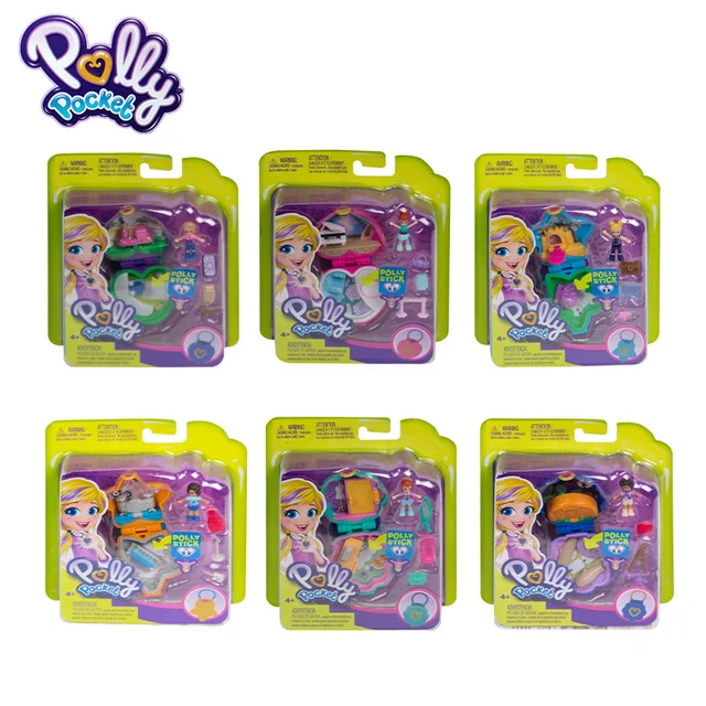 Original Mattel Polly Pocket World Mini Treasure Doll House Accessories Girl's toys Dolls Christmas Gifts Girls Home Toys 5