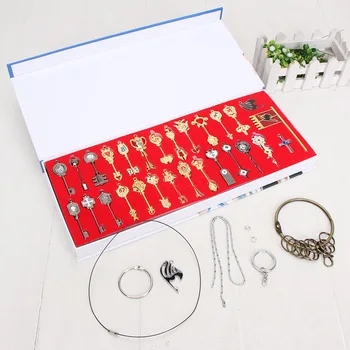 

28pcs/set Fairy Tail Lucy Cosplay Keychain Scale Heartfilia Sign of the Zodia Gold Pendants Fairy Tail necklace