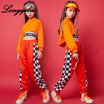 

Children's jazz dance costumes drums Korean children's navel performance clothes girls street dance tide children's clothes