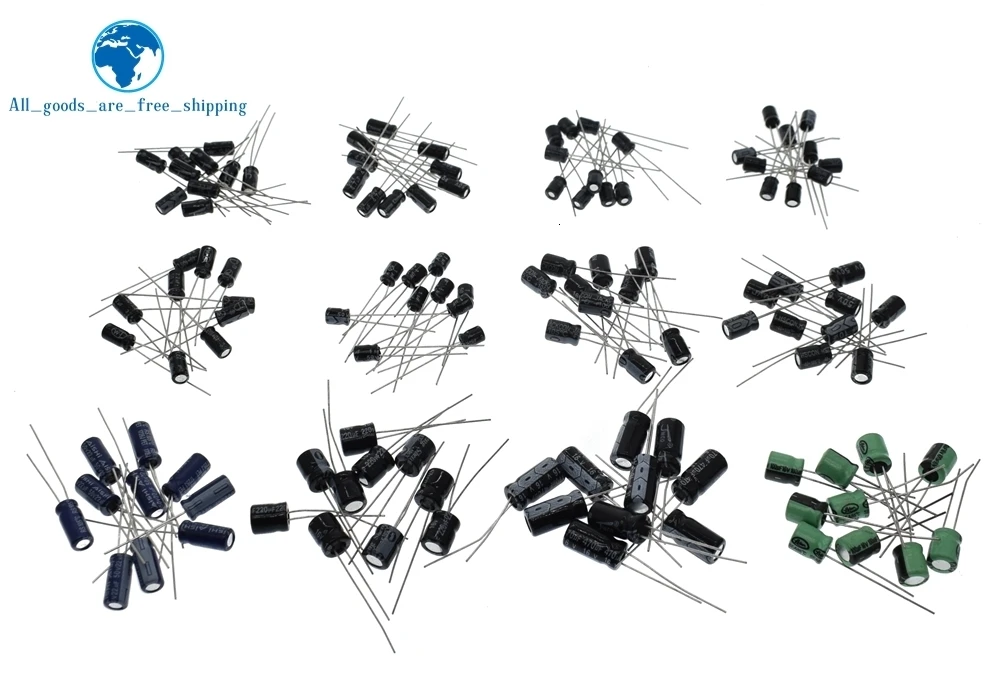 120 шт 1 набор из 120 шт 12 значений 0,22 мкФ Ф-470 мкФ алюминиевый электролитический конденсатор набор комплектов