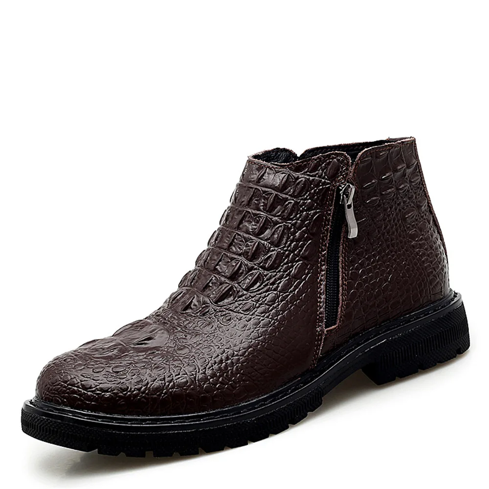 

2020 Spring New Style Men's Boot Hight-top Short Embossing Chelsea Boots Korean-style Side Zipper MEN'S Leather Boots 46