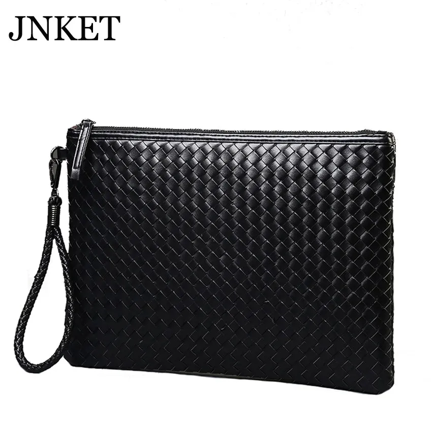 

JNKET New Men's PU Leather Clutch Handbag Zipper Long Wallet Business Bag Large Capacity Clutch Bag A4 Document Bag 3 Sizes
