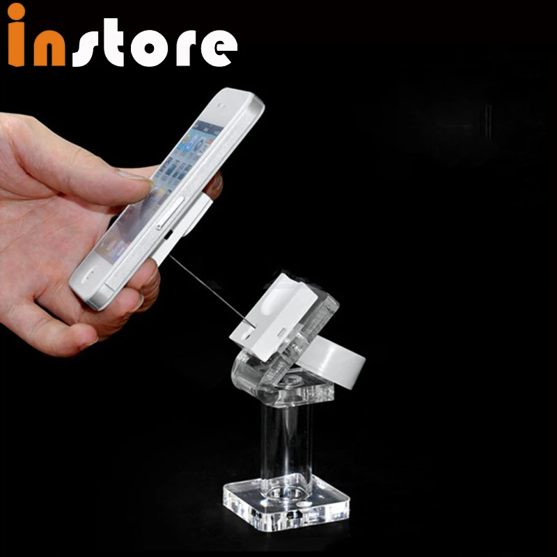 Retractable Acrylic Display Magnetic Stand For Mobile Phone Anti Theft 10 Pieces
