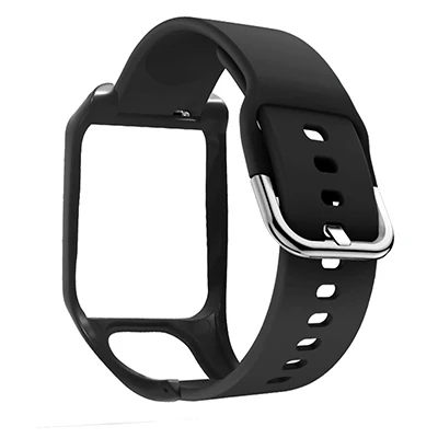 Black Hangrui силиконовый ремешок на запястье для TomTom Runner 2 3 Spark Adventurer мягкий браслет для часов ремень браслет для TomTom Runner3 Runner2 - Цвет: Black