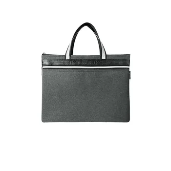 

A4 Oxford Cloth Large Capacity File Bag Anti Lost Briefcase Portable Zipper Conference Business Hand Held Double Deck Office
