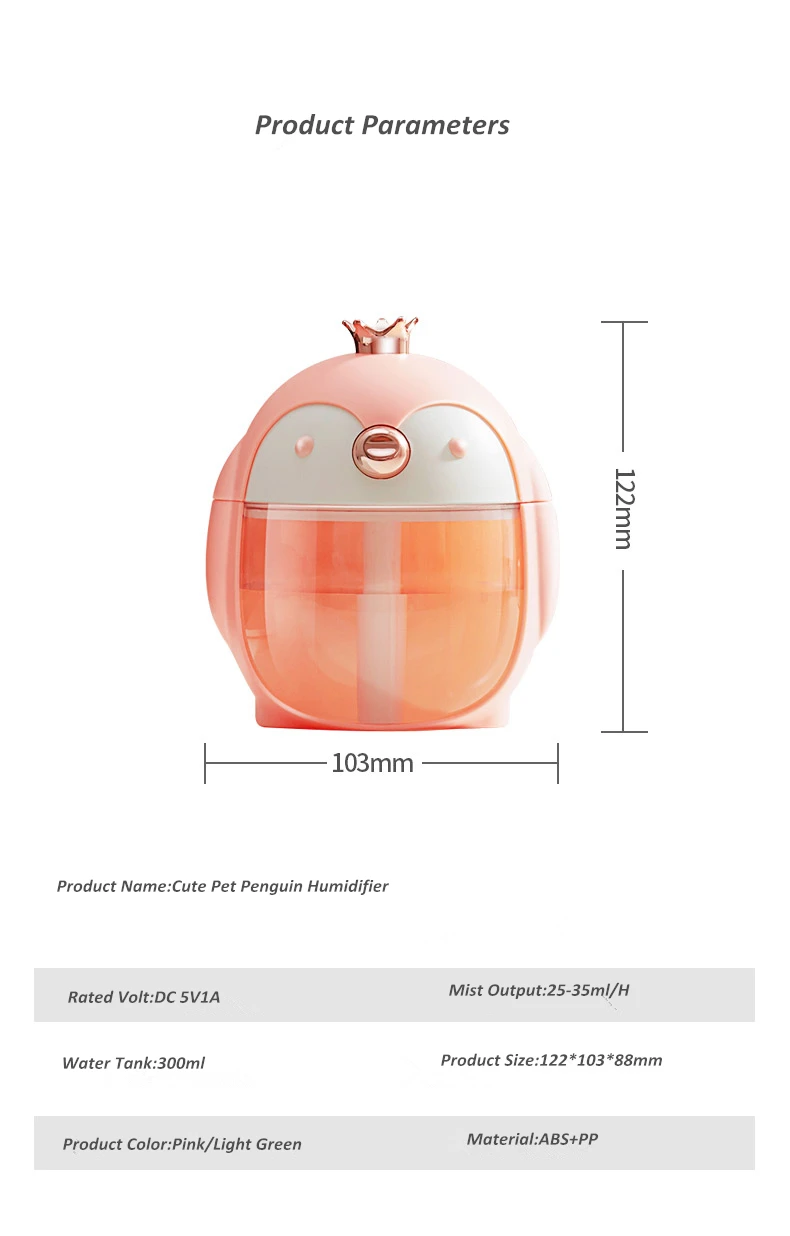 300ML Portable Ultrasonic Humidifier car Air USB Aroma Essential Oil Diffuser With Color Night Lamp Umidificador mist maker