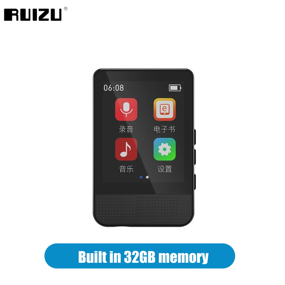 mp3 player bluetooth RUIZU M16 MP3 Player With Bluetooth Portable Touch Screen Audio Music Player With Speaker FM Radio Video Ebook Pedometer TF Card mp3 music player MP3 Players