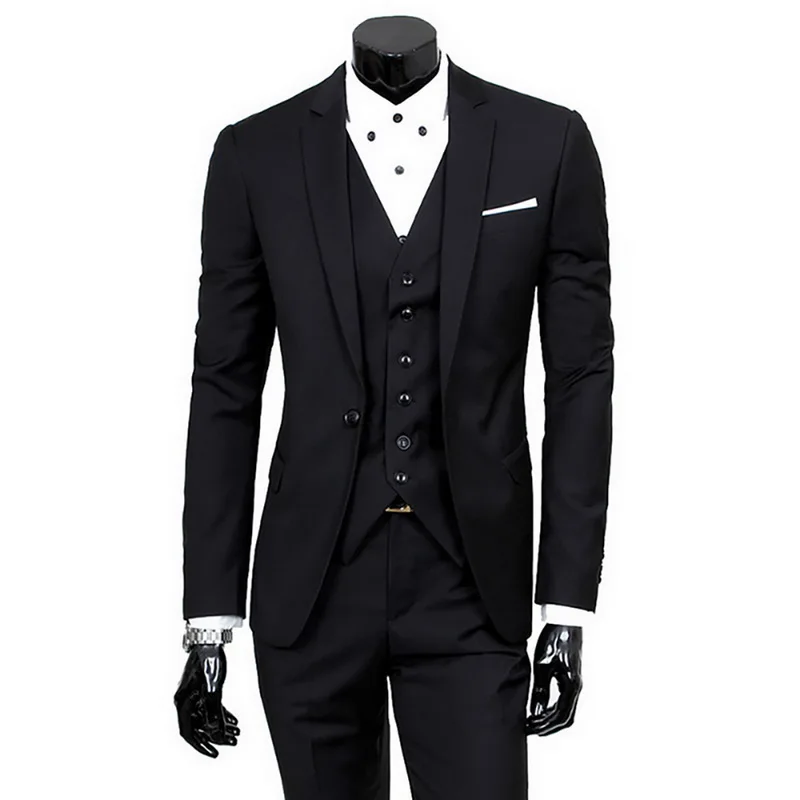 CYSINCOS мужские облегающие костюмы, мужская деловая повседневная одежда, костюм жениха из трех частей, блейзеры, куртки, штаны, брюки, наборы жилетов