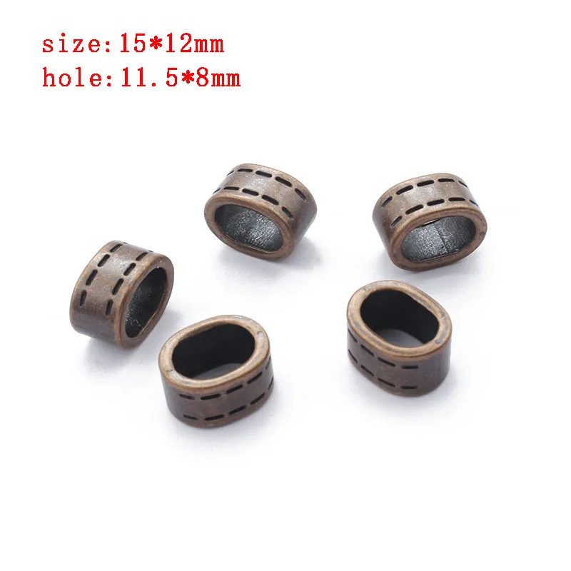 SP065-2 10 шт Бусины амулеты античное серебро/бронза/Медь 10*6 мм лакричный кожаный шнур бусины для нанизывания ювелирные изделия для создания браслетов - Цвет: SP065-2