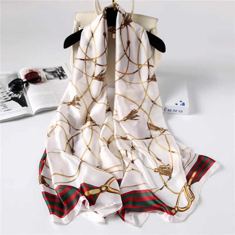 

2019 Fashion women scarf silk scarves shawls and wraps long size soft bandana female foulard beach stoles