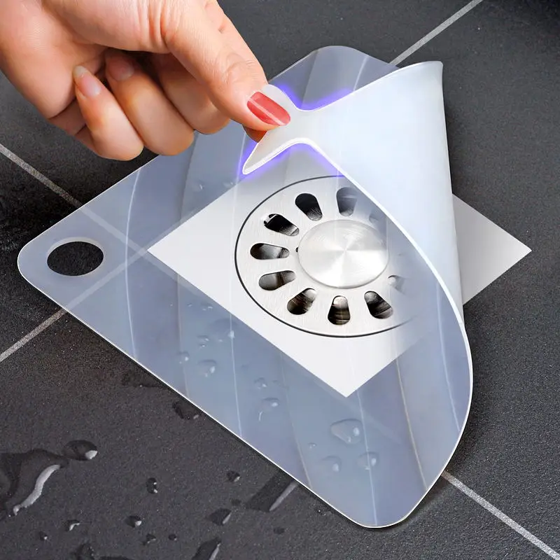 Silicone Floor Drain Cover Sewer Smell Removal Toilet Square Anti-Odor Sink Deodorization Pad Shower Bathroom Stopper | Обустройство