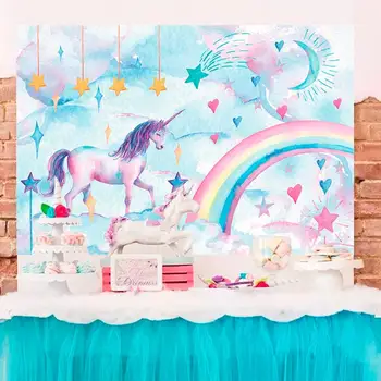 

Frigg Imaginative Cartoon Backdrop Baby Shower Birthday Party Decoration Unicorn Party Decor Baby Girl Party Supplies Decorative
