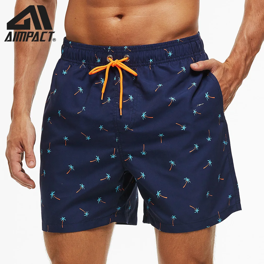 Men's Beach Trunks Fast Dry Swim Shorts With Mesh Liner And Pocket Surf