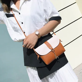 

Mini Portable Single-shoulder Bag Female Casual Rectangle Shape PU Leather Phone Coin Bag Handbag Crossbody Bag