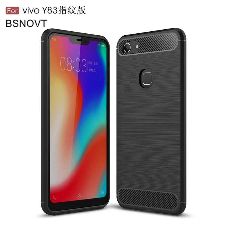 ДЛЯ Vivo Y83 чехол из мягкого углеродного волокна Силиконовый противоударный для