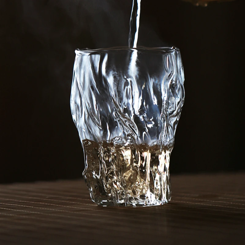 Creative Bark Whiskey Glass Irregular Twisted Tumbler Art Whisky Wine Drinking Glasses Japan Design Party Water Tea Cup Teacup