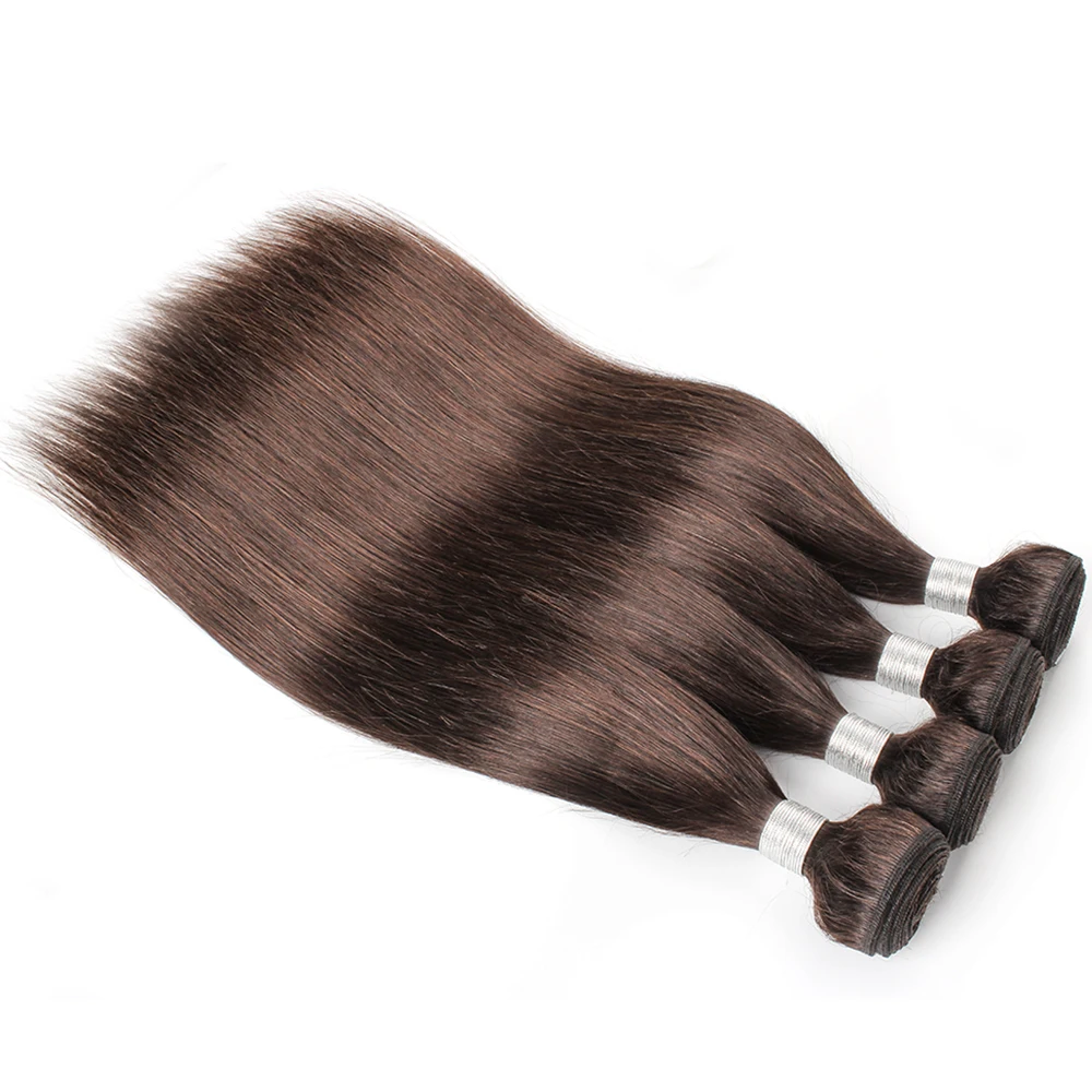 Kisshair color #2 hair bundles 1/3/4 pcs darkest brown colored Peruvian human hair tangle free 10 to 30 inch remy weft